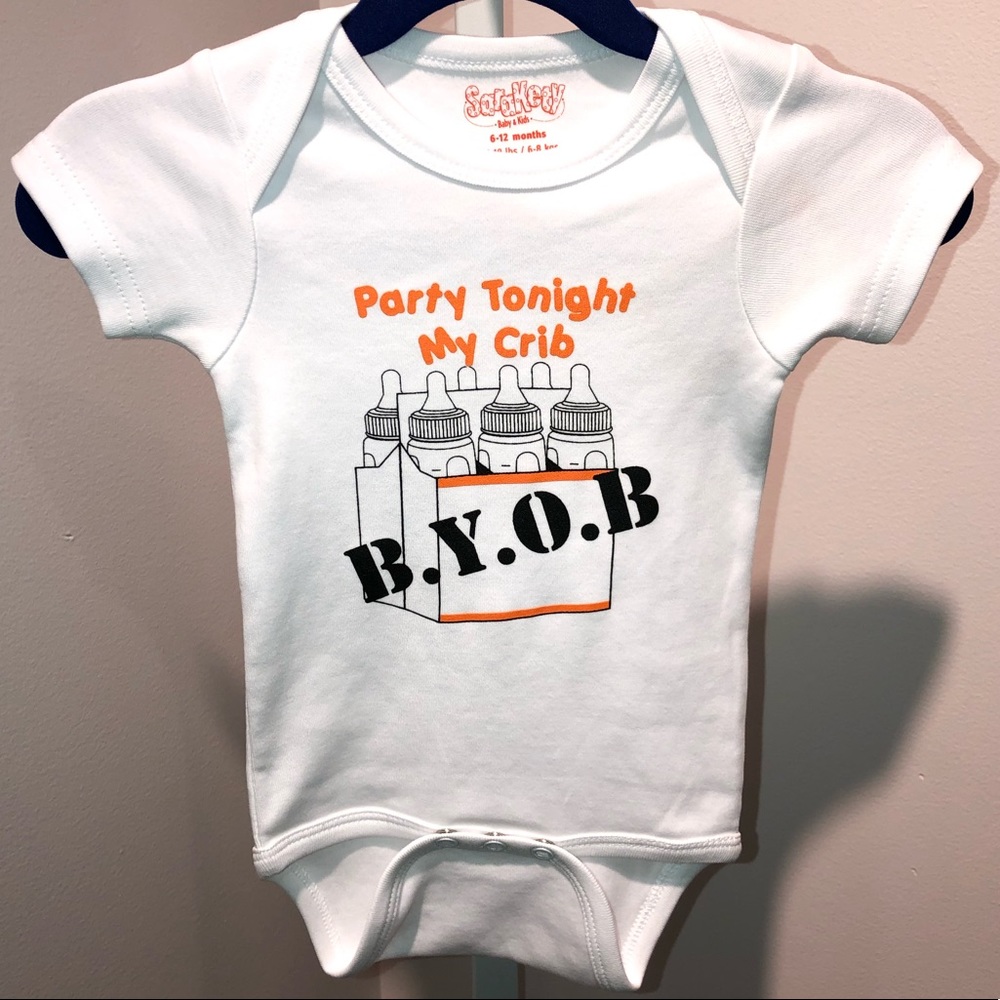Bring Your Own Bottle (BYOB) baby onesie
